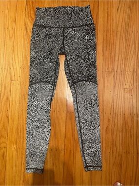 lululemon Black & Cream Animal-Print Leggings